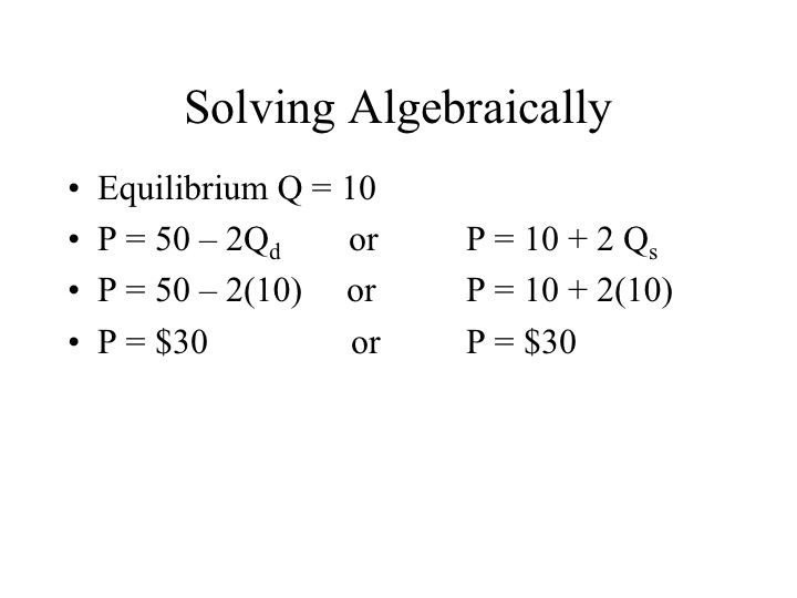 Solving Algebraically